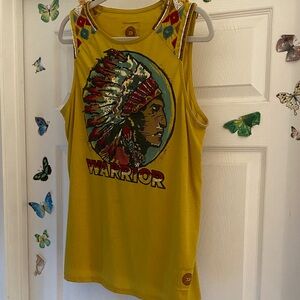 Yellow Warrior Graphic Tank Top